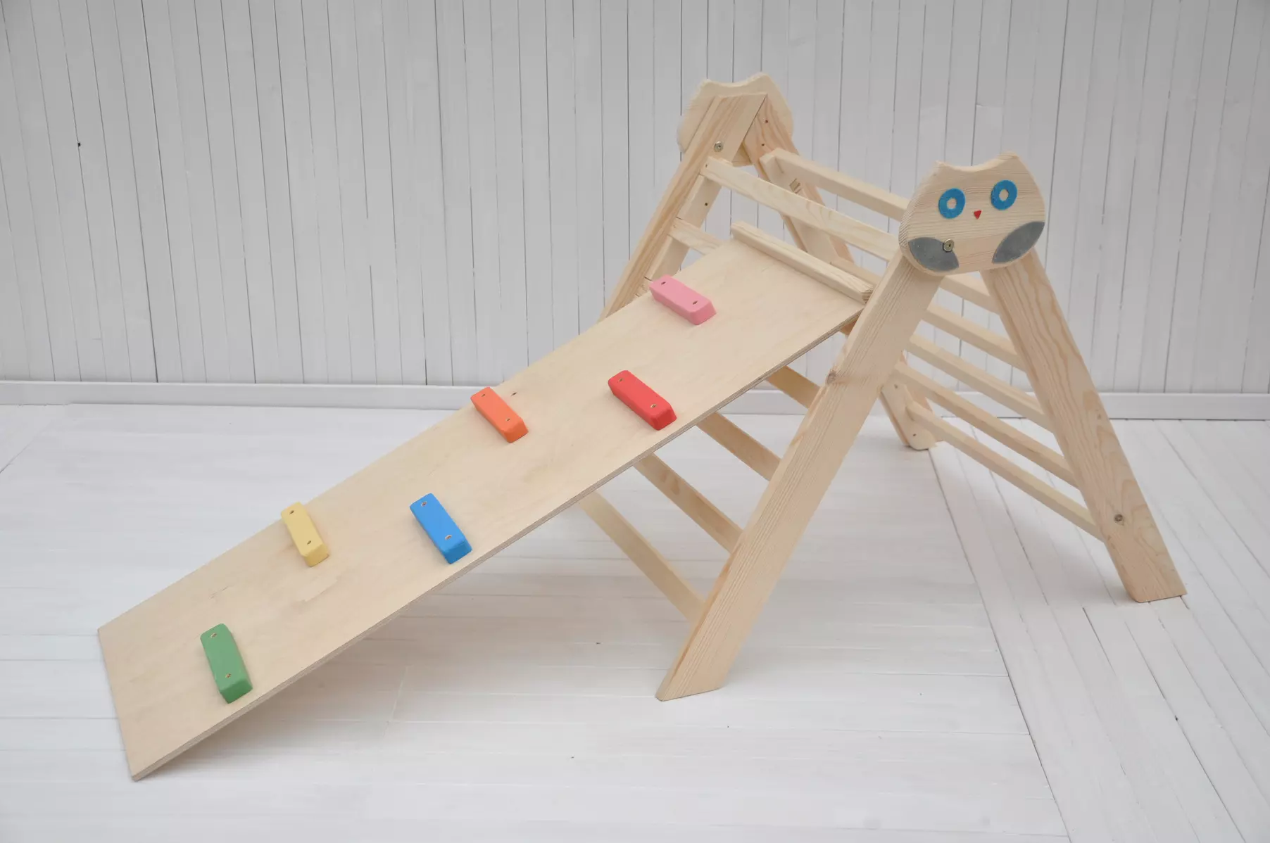 Jouet bébé 1 an de la boutique Barin Toys jeux Montessori Chouette Dans la Forêt triangle de pikler - premier cadeau de Noël année pour bébé 9 - 12 - 18 mois.